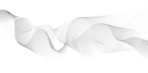 Leinwandbilder - Abstract grey, white smooth element swoosh speed wave modern stream background. Wave with lines created using blend tool. Abstract frequency sound wave lines and twisted curve lines background.	
