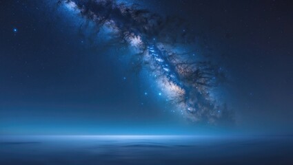 stunning expansive blue night sky filled with stars and the milky way galaxy. concepts of astronomy,