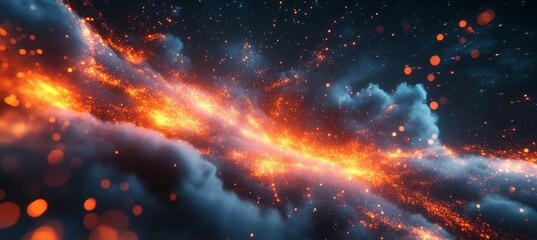 Wall Mural - big bang space clouds. time dilation. science space galaxy astronomy. generative ai technology.