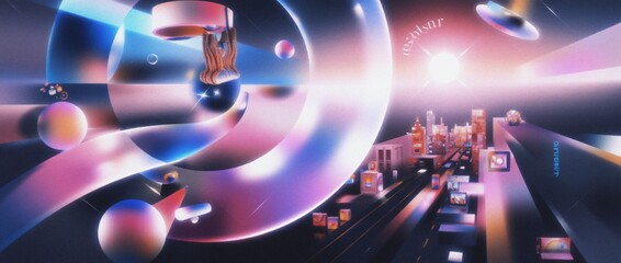 Wall Mural - abstract detailed futuristic shape