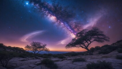 Wall Mural - Nighttime capture of the Milky Way Galaxy
