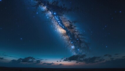 Wall Mural - Galaxy, cosmos, and Milky Way illuminated against a dark sky