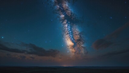 Wall Mural - Galactic view of the Milky Way shining in a dark night sky