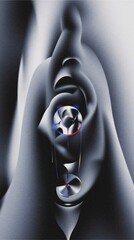 Wall Mural - abstract detailed futuristic shape