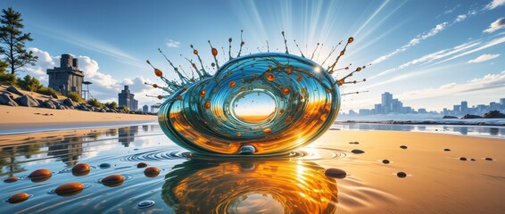 Wall Mural - abstract detailed futuristic shape