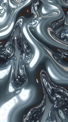 Wall Mural - an abstract futuristic form reminiscent of liquid metal, with smooth transitions, mirror reflections