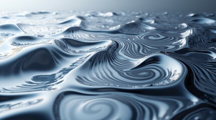 Wall Mural - an abstract futuristic form reminiscent of liquid metal, with smooth transitions, mirror reflections