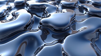 Wall Mural - an abstract futuristic form reminiscent of liquid metal, with smooth transitions, mirror reflections
