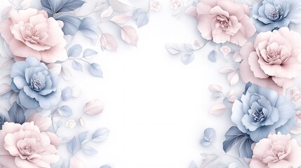 Wall Mural - Art Nouveau floral patterns, elegant flowing lines, intricate botanical details, soft pastel hues, vintage sophistication, high-end decorative art