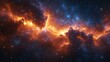 © adiar - Fiery nebula cosmic cloud formation, space background, digital art, science fiction