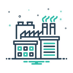 Wall Mural - mix icon for factory building