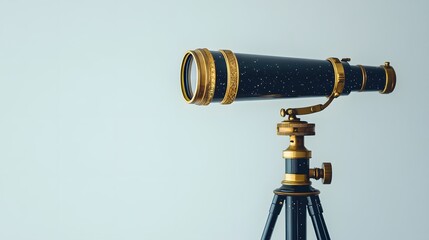 Wall Mural - a telescope pointed at the stars, symbolizing big dreams on a white background