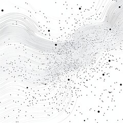 Poster - Abstract White Background with Black Lines and Dots Creating a Minimalist and Modern Design.