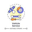 © IMG visuals icons - Vehicle service multi color concept icon. Car repair, maintenance. Transport management. Round shape line illustration. Abstract idea. Graphic design. Easy to use in infographic, presentation