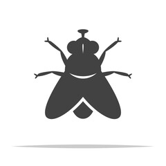 Wall Mural - fly insect icon transparent vector isolated