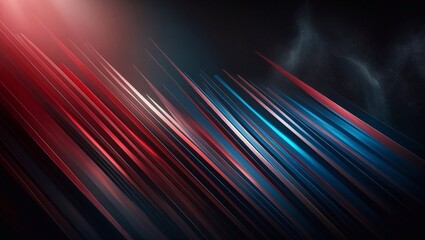 Wall Mural - contemporary background with red and blue glowing neon stripes in 3d rendering, light illumination.