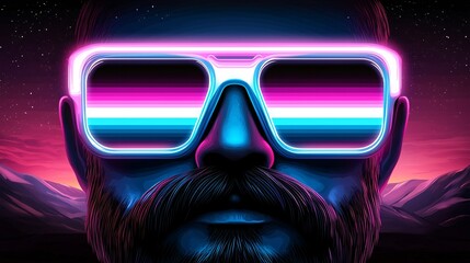 Wall Mural - A pixel-art style retro portrait with old-school gaming vibes
