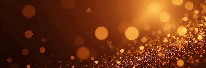 Abstract brown luxury border, bokeh gold glitter , stylish, web
