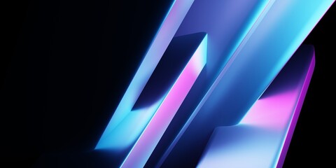 Wall Mural - 3d rendering of purple and blue abstract geometric background. cyberpunk concept. advertising design