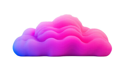 Wall Mural - vibrant pink and blue abstract cloud shape with smooth curves and waves