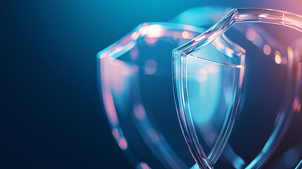 Aufkleber - Futuristic abstract shields with overlapping translucent design