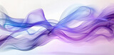 Abstrakcyjne fale w odcieniach fioletu i błękitu na jasnym tle, delikatna kompozycja z efektem przezroczystości i lekkości