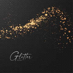 Wall Mural - gold glitter transparent effect. elegant luxury gold dust. shining light effect. golden dust