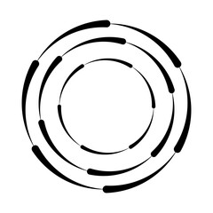 Wall Mural - halftone speed lines circle. geometric art in circle form. round swirl movement symbol. halftone cir