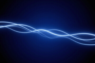Wall Mural - blue abstract background with wavy lines