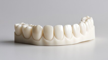 Aufkleber - High quality 3D model showcasing dental arch with a single implant among natural teeth positioned in a clean background Generative AI