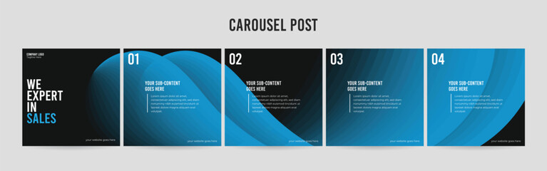 Wall Mural - stunning carousel post template, editable social media layout design, business instagram & linkedin 