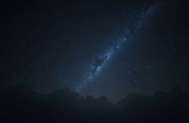 Aufkleber - Dusk night sky view with starry galaxy. Dark blue space, milky way. Nebula shines deep in universe, background texture with starlight, constellation. Astrology science exploration, discovery, nature