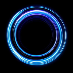 Wall Mural - blue light spinning, laser lights, luminous,circular halo,abstract glowing ring of light with partic