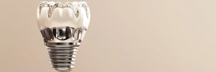 Aufkleber - Detailed cross sectional view of a dental implant showcasing titanium base and ceramic crown design Generative AI
