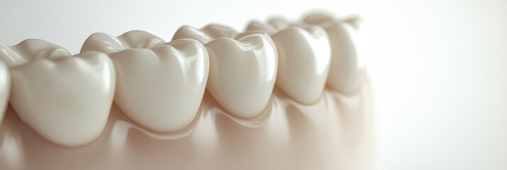 Aufkleber - High quality 3D dental arch model featuring single implant among natural teeth in light gradient background Generative AI