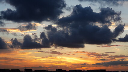 Wall Mural - the beautiful and cloudy sky sunset view before the typhoon coming in summer