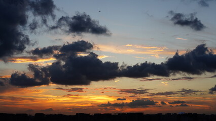 Wall Mural - the beautiful and cloudy sky sunset view before the typhoon coming in summer