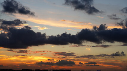 Wall Mural - the beautiful and cloudy sky sunset view before the typhoon coming in summer