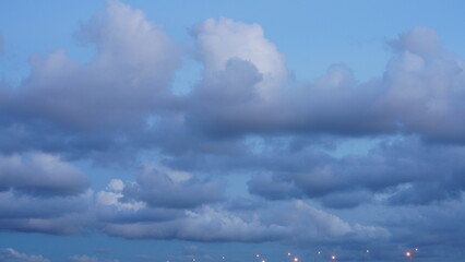 Wall Mural - the beautiful and cloudy sky sunset view before the typhoon coming in summer