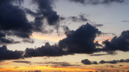 Wall Mural - the beautiful and cloudy sky sunset view before the typhoon coming in summer