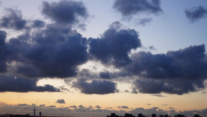 Wall Mural - the beautiful and cloudy sky sunset view before the typhoon coming in summer