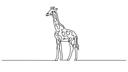  One line giraffe drawing