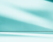 © wing-wing - Blue background abstract light shadow on wall minimal stuido room for presentation product cosmetic, stage minimal teal shade pattern floor wallpaper winter natural loft