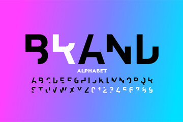 Wall Mural - brand. trendy style font design, alphabet letters and numbers vector illustration