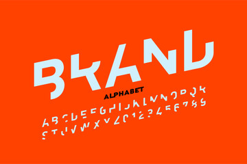 Wall Mural - brand. trendy style font design, alphabet letters and numbers vector illustration