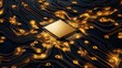 © azkiya Naila taleta  - Golden Microchip: A Technological Marvel