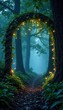 © ball - Braided willow arch, fairy lights, foggy forest path, glow, enchanted