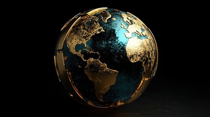 Fototapete - Futuristic globe design highlighting global diplomacy and harmony with elegant golden ratio composition Generative AI