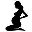 © Big Eyes - pregnant woman silhouette. People Vector