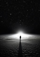 Wall Mural - silhouette astronomy outdoors standing.